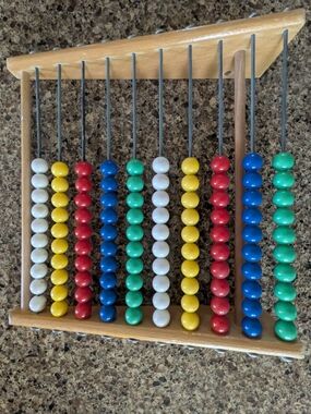 Vintage Abacus with Colorful Rows